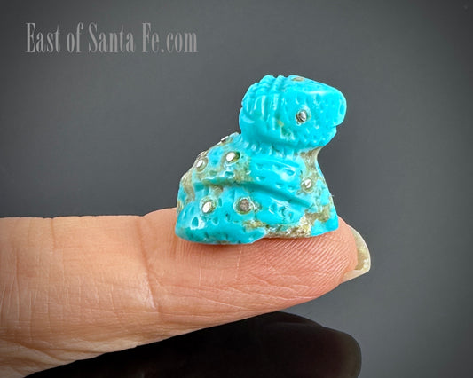 Turquoise Zuni Horny Toad Horned Lizard Fetish Native American - Kevin Allopowa