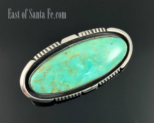 Turquoise Pin / Pendant Sterling Silver Navajo Native American - Will Denetdale