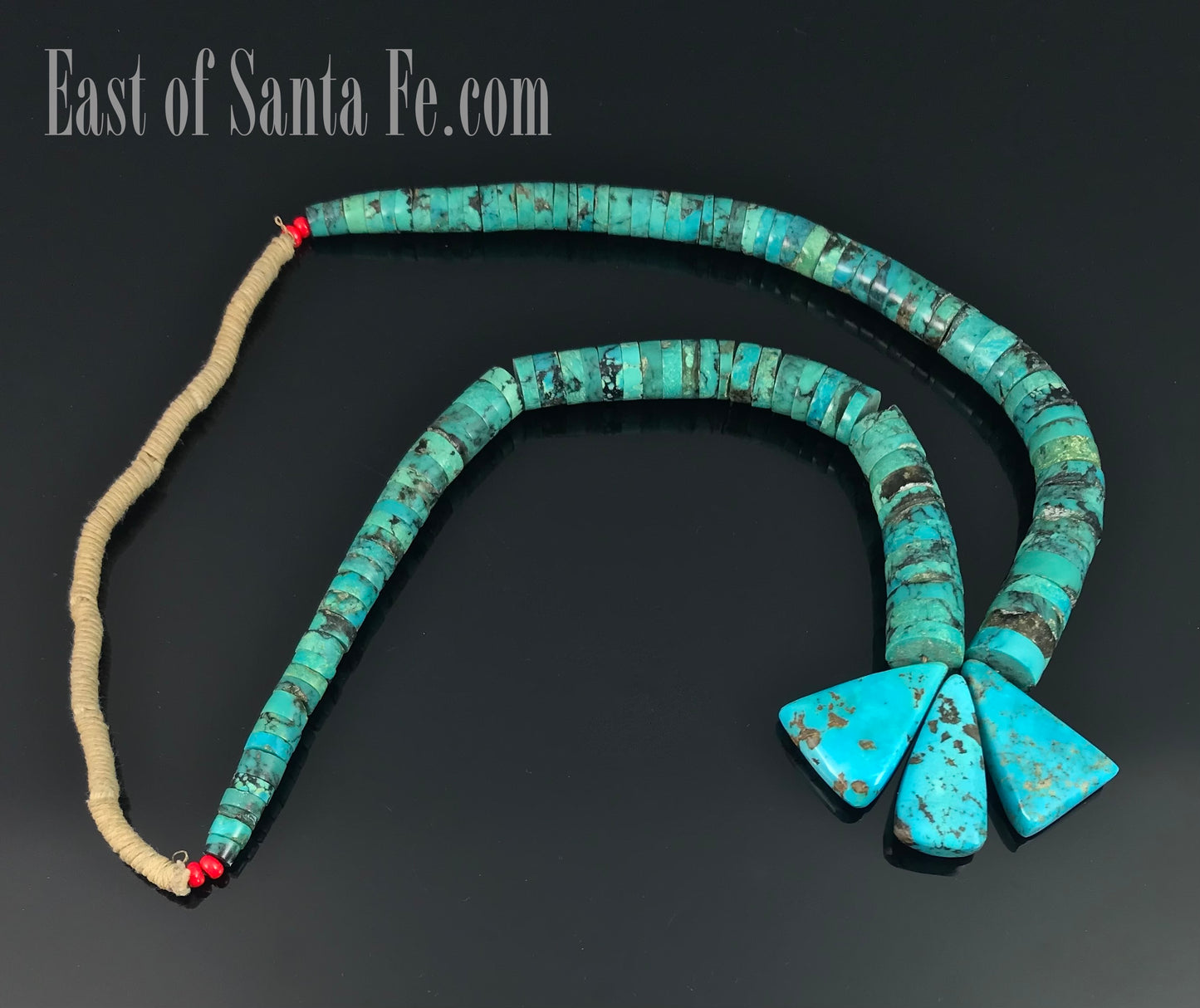 HUGE Turquoise Santa Domingo Graduated Heishi Necklace Kewa Pueblo - Vintage