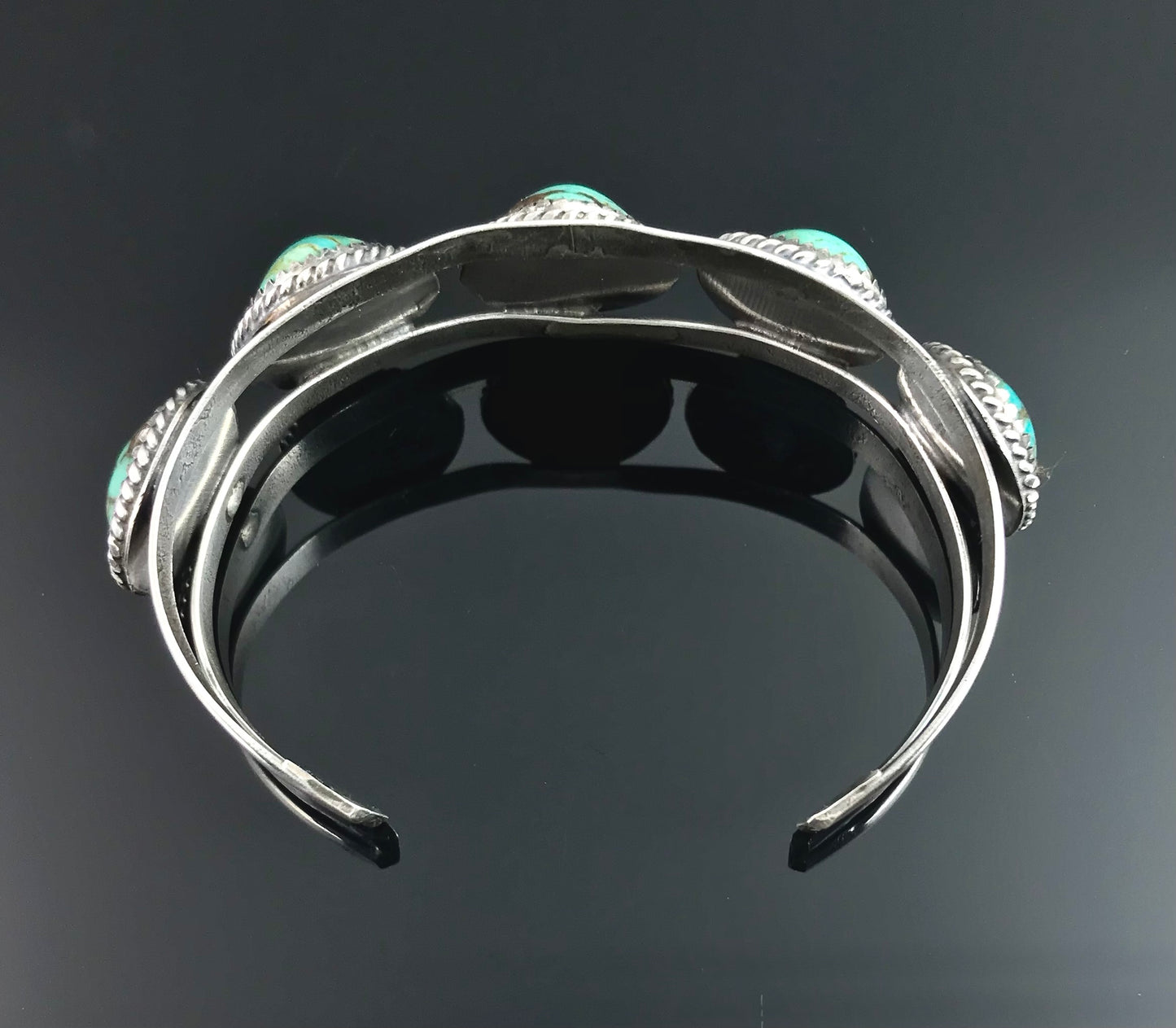 5 Turquoise Navajo Native American Cuff Bracelet - Vintage