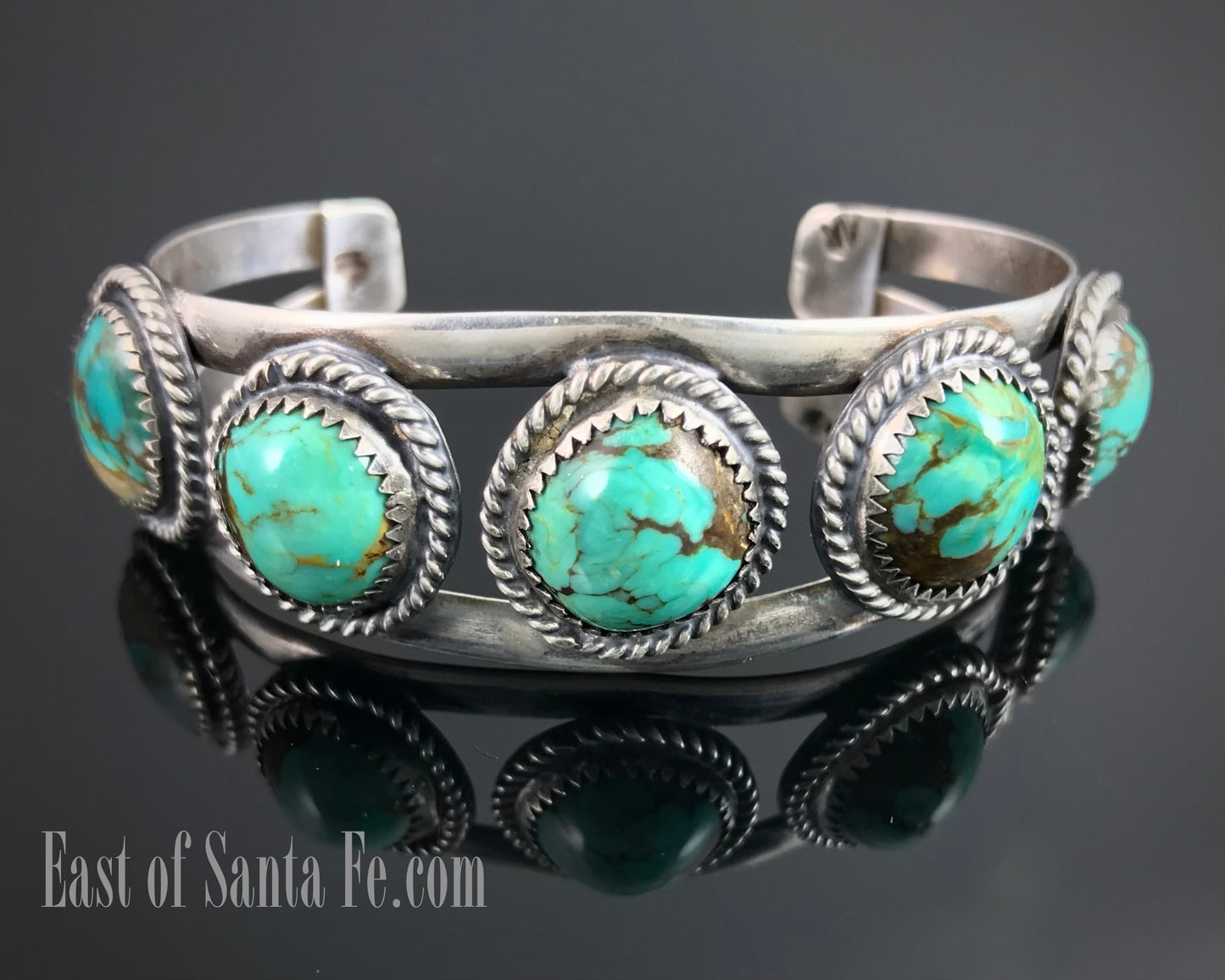 5 Turquoise Navajo Native American Cuff Bracelet - Vintage