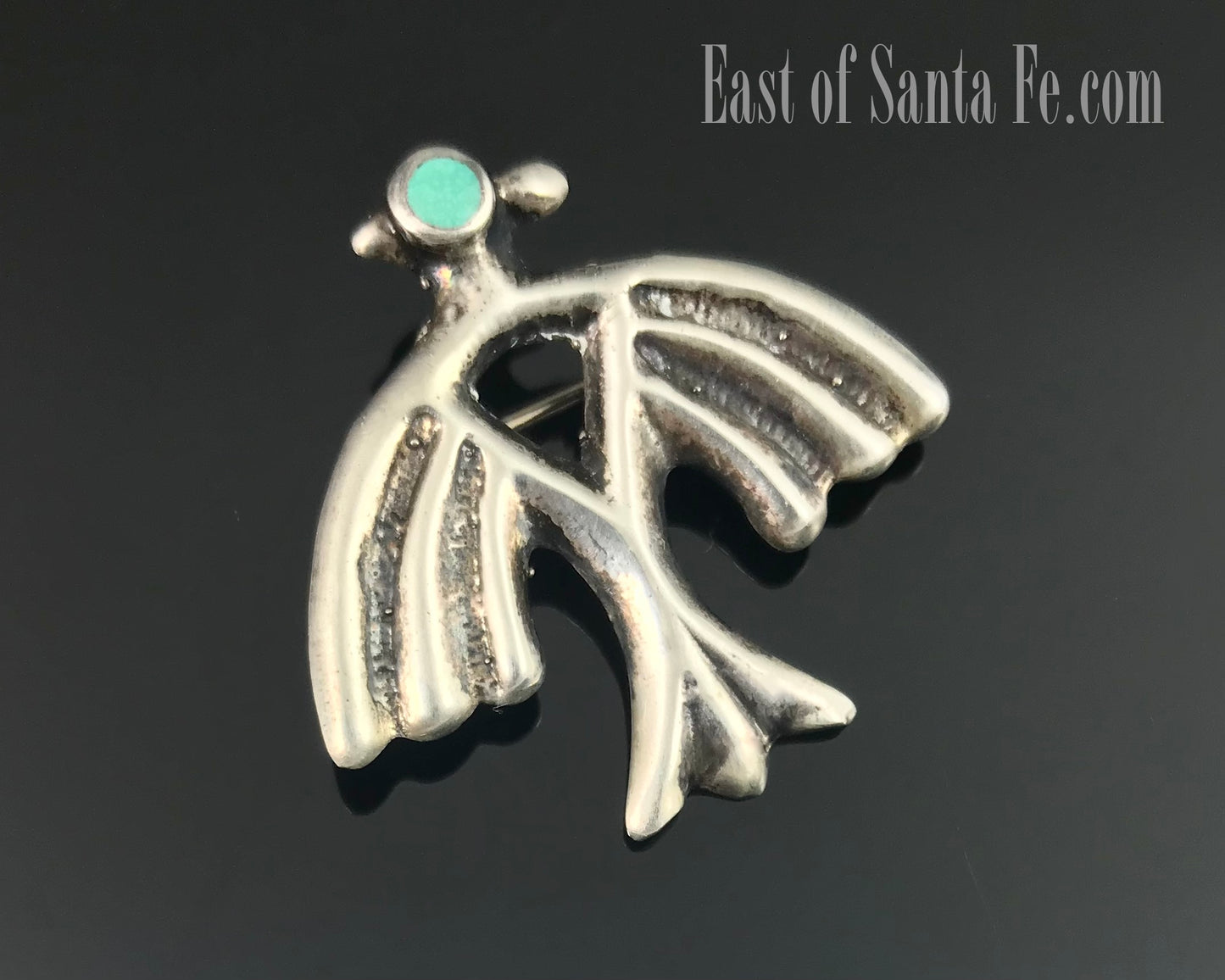 Sand Cast Thunderbird Turquoise Pin Native American Navajo - Vintage