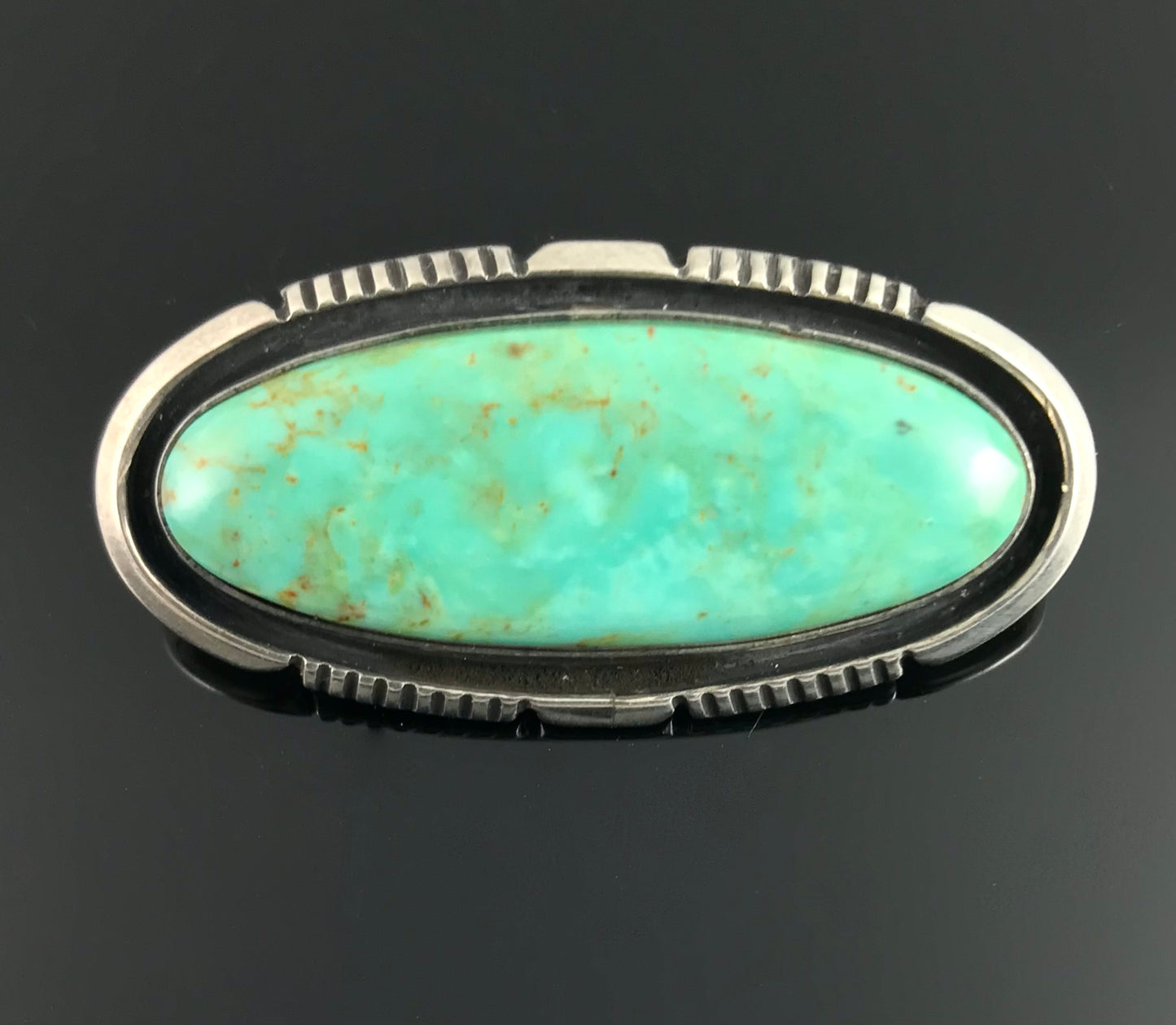 Turquoise Pin / Pendant Sterling Silver Navajo Native American - Will Denetdale