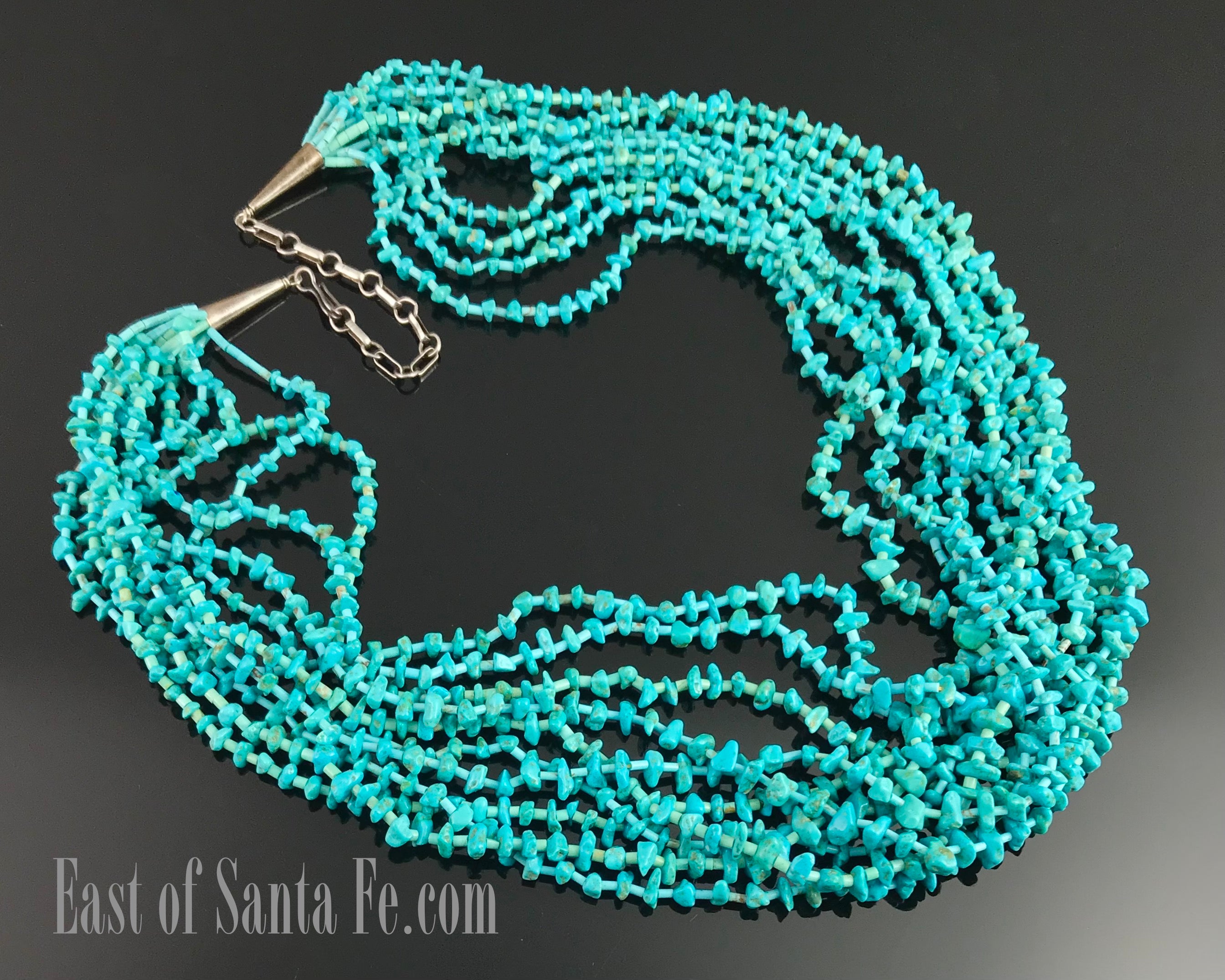 Santo Domingo Kewa Pueblo Turquoise 10 Strand Heishi Necklace - Vintag ...