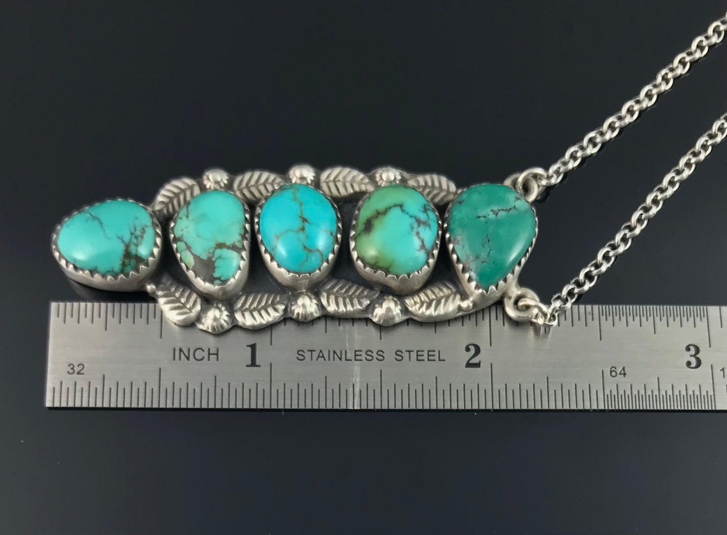 5 Turquoise Navajo Native American Necklace - Vintage