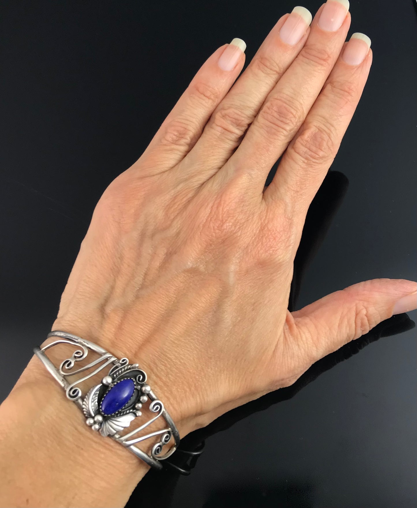 Vintage Lapis Navajo Native American Bracelet - Lee Chee