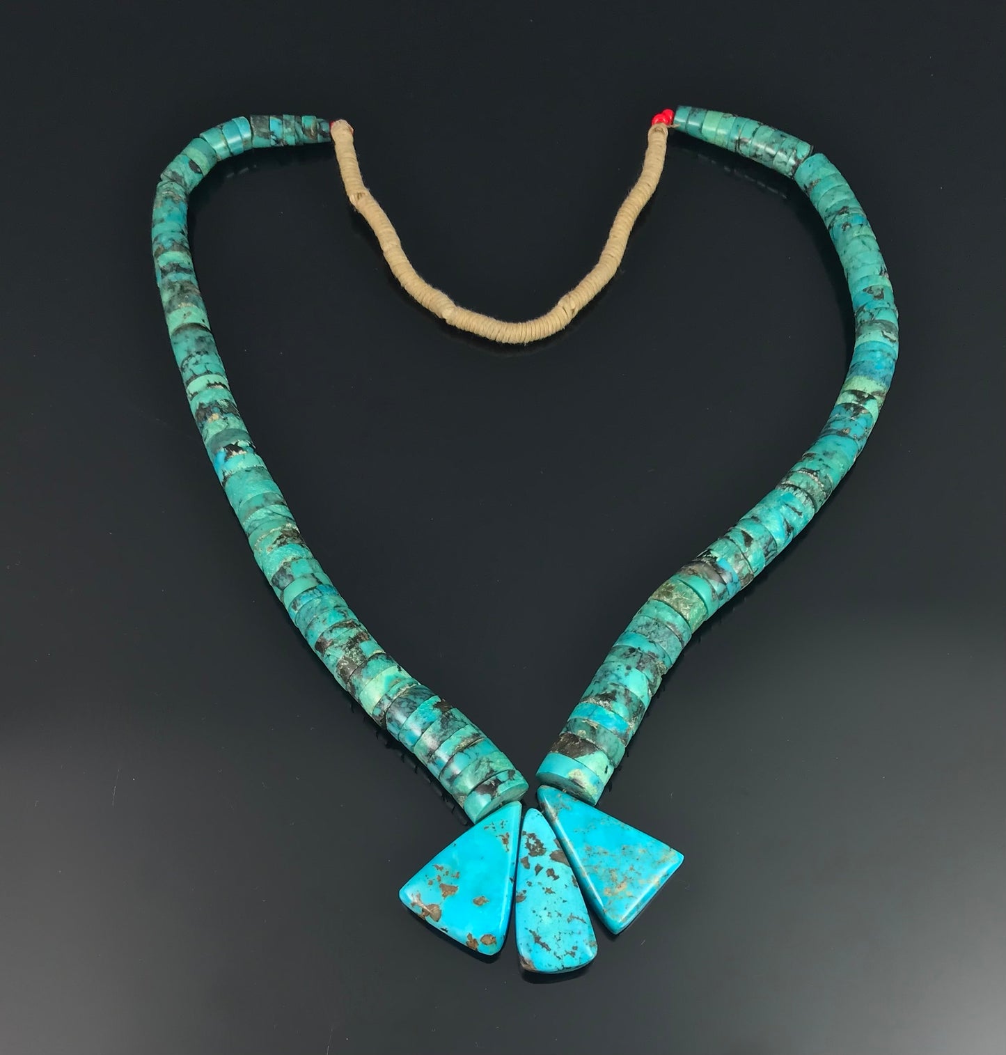 HUGE Turquoise Santa Domingo Graduated Heishi Necklace Kewa Pueblo - Vintage