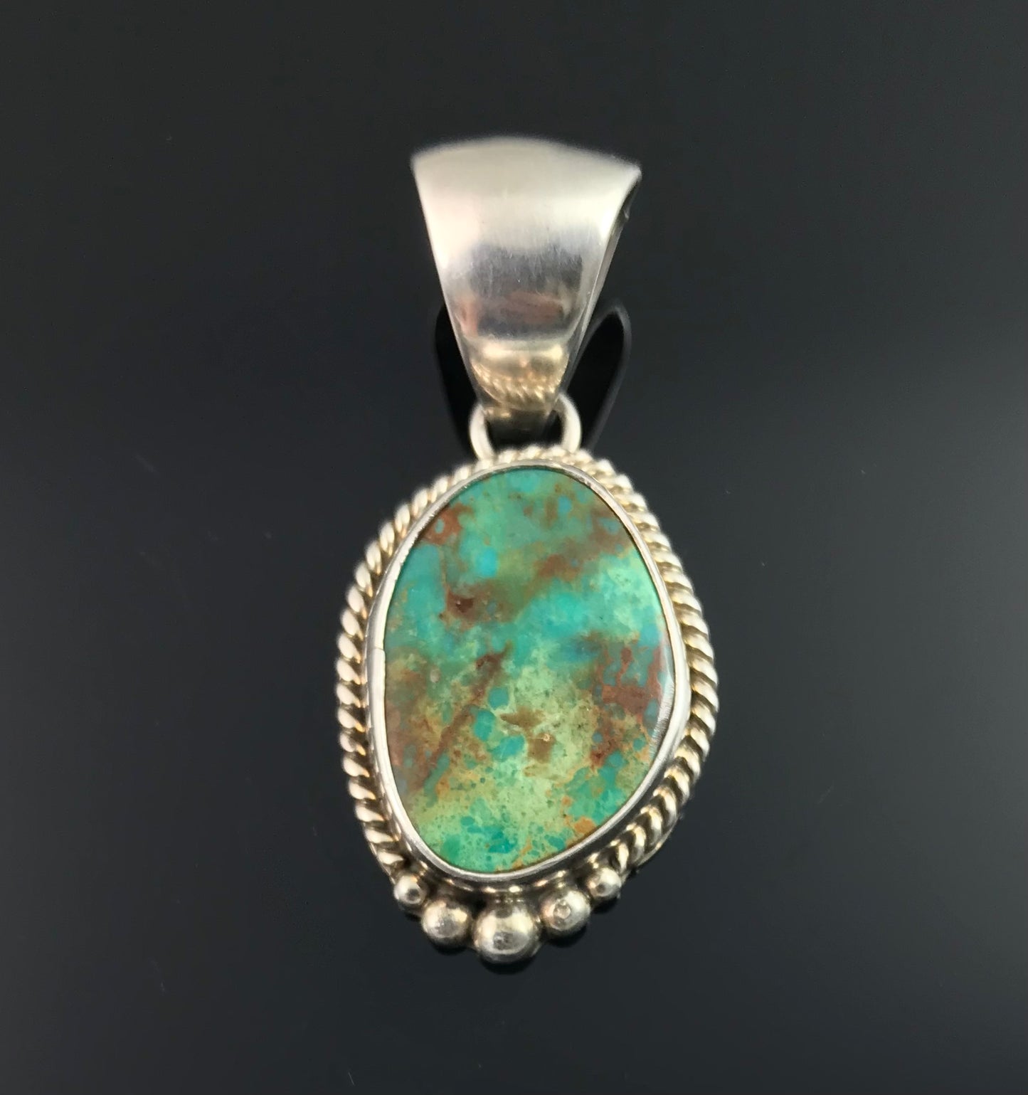 Unusual Turquoise Navajo Pendant Native American - S Skeets