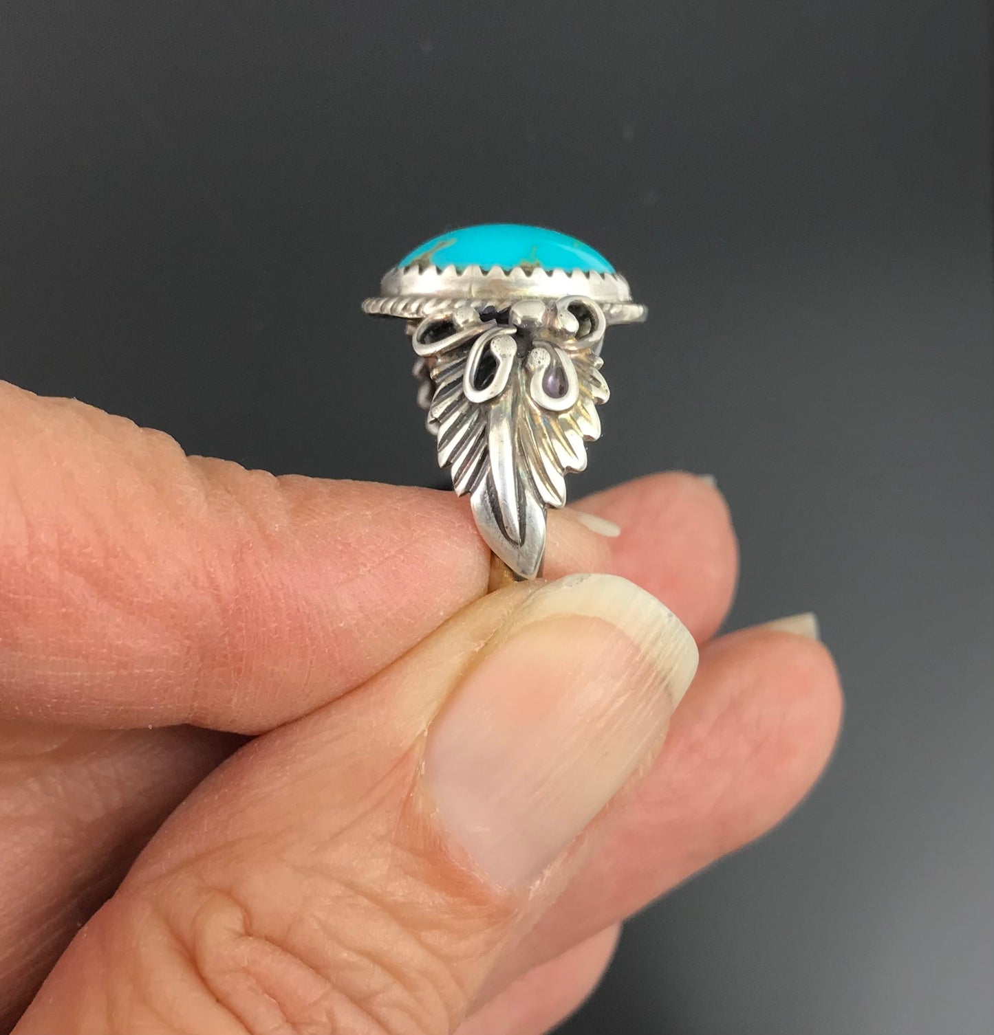 Navajo Turquoise Ring Native American Size 9 1/2 - Jeanette Saunders