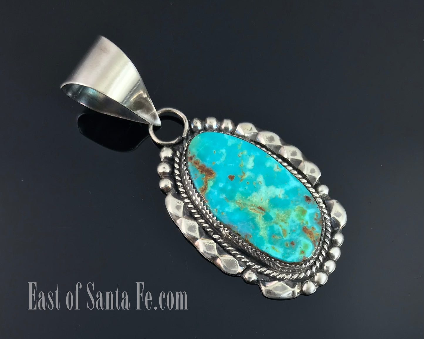 Zuni Turquoise Native American Necklace Pendant - Kenny Calavaza