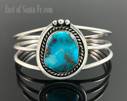 Classic Navajo Turquoise Native American Cuff Bracelet - Vintage