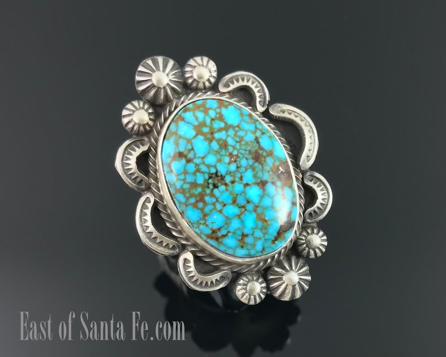 High Quality Spider Web Kingman Turquoise Ring Navajo Native American Size 6 1/4 - Benny Ramone