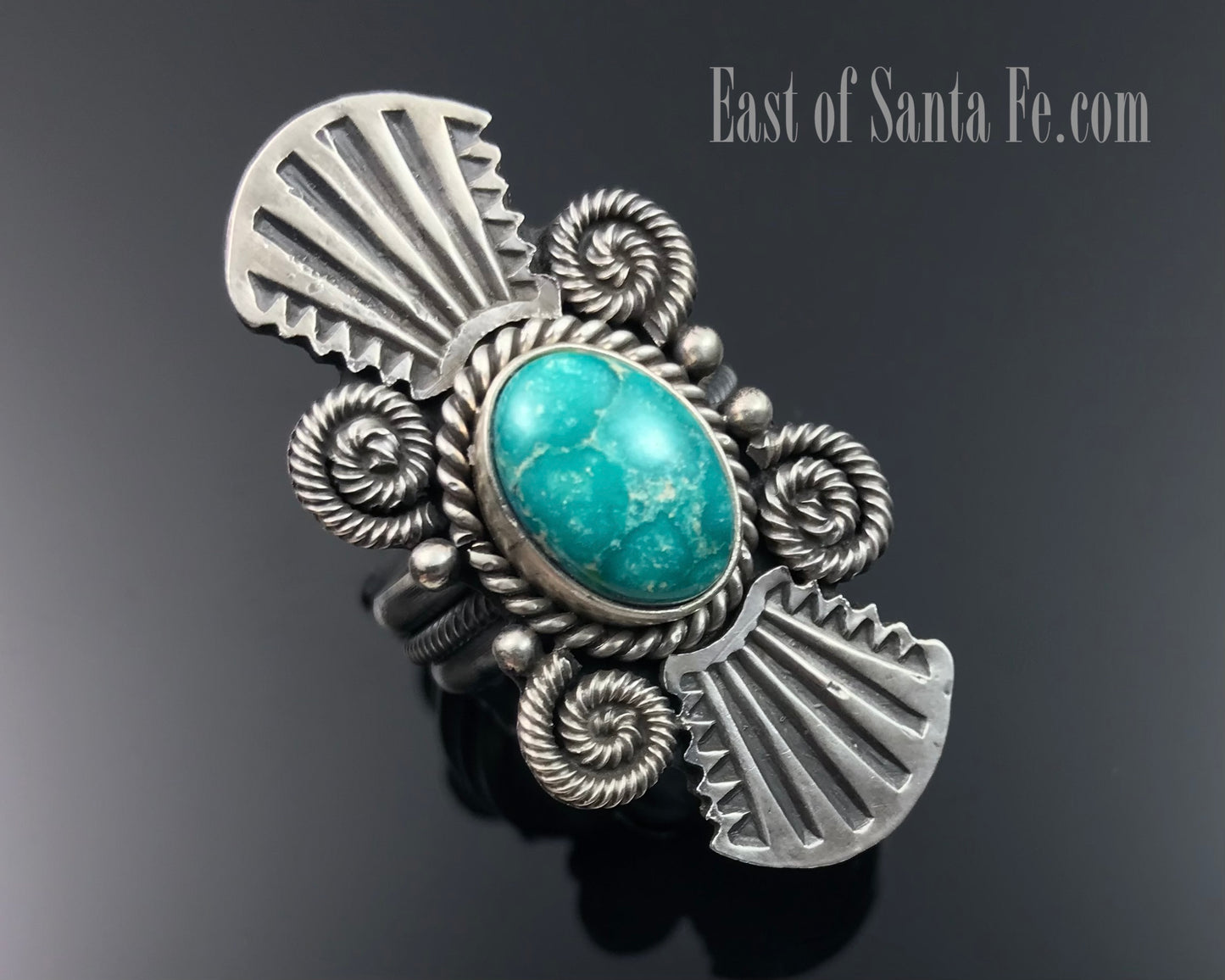 Sonoran Rose Turquoise Native American Navajo Ring Size 8 - Michael Calladitto