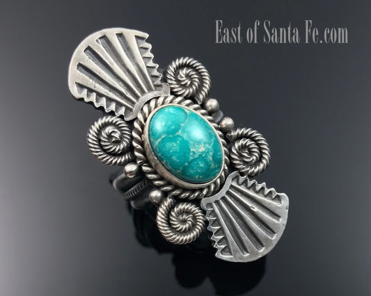 Sonoran Rose Turquoise Native American Navajo Ring Size 8 - Michael Calladitto