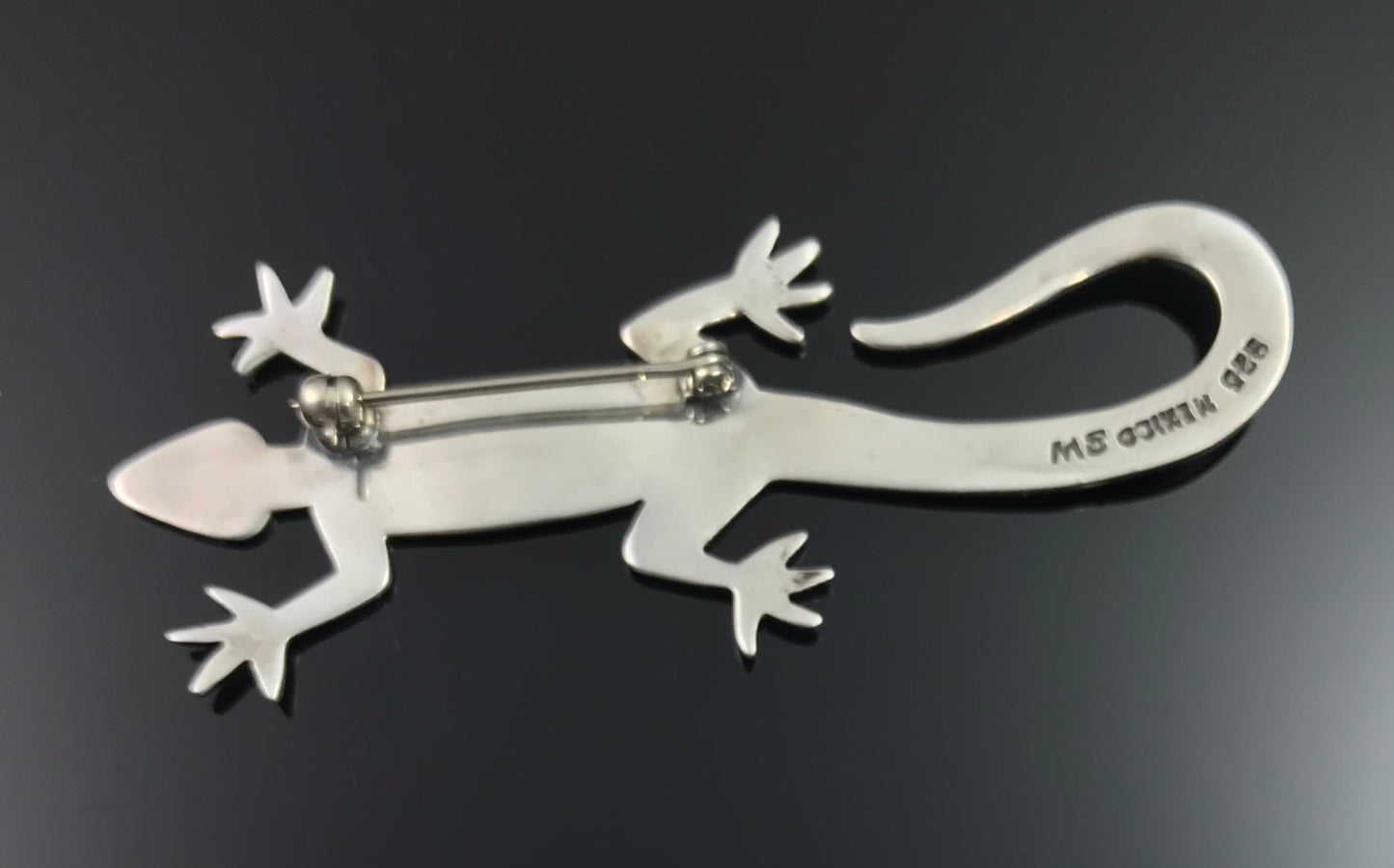 Sterling Silver Lizard Gecko Pin 925 Mexico