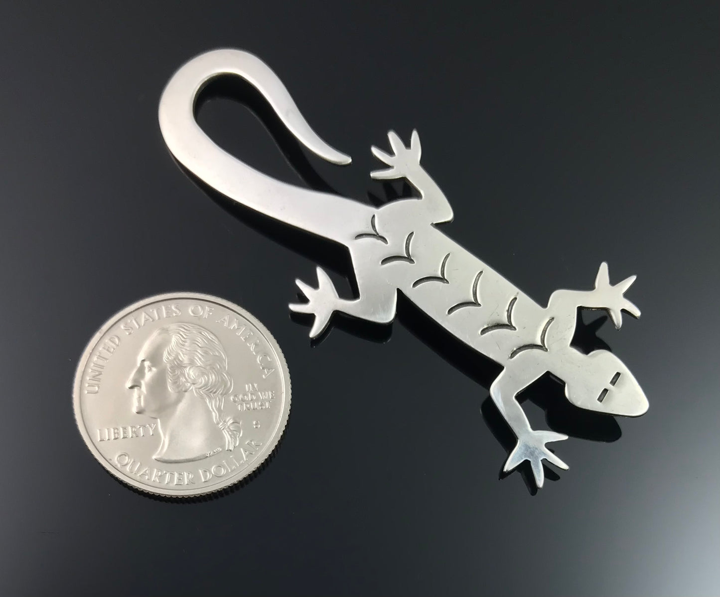 Sterling Silver Lizard Gecko Pin 925 Mexico