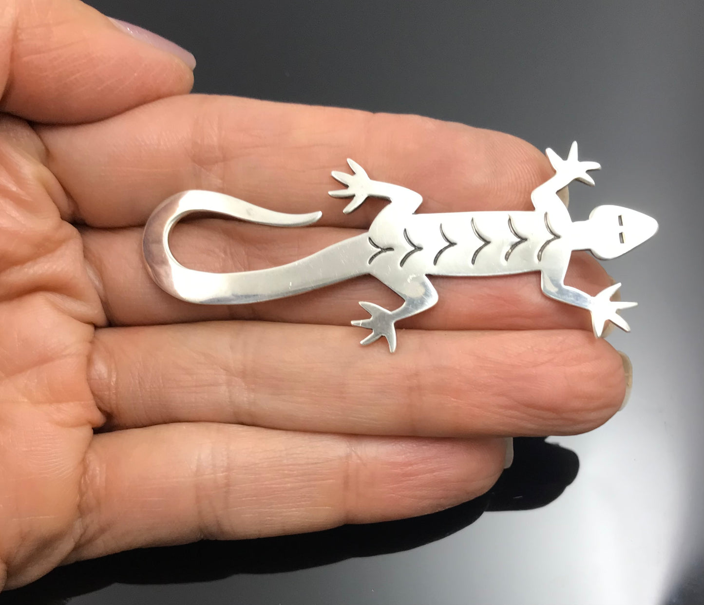 Sterling Silver Lizard Gecko Pin 925 Mexico