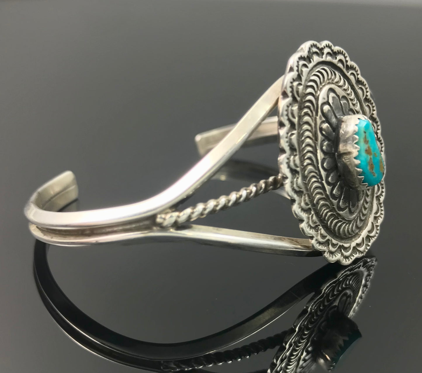 Vintage Concho Turquoise Cuff Bracelet