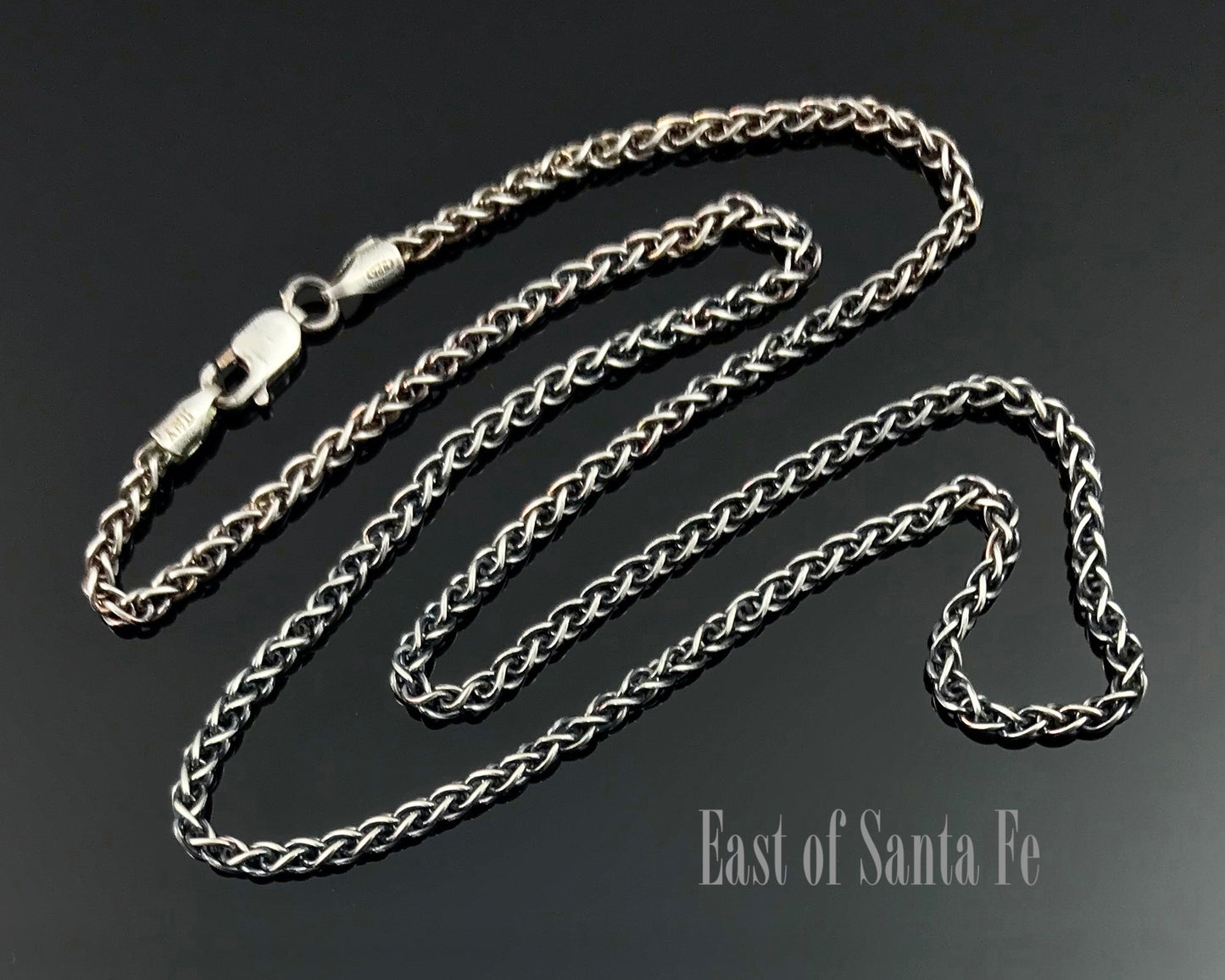 Sterling Silver Wheat Chain Antique Finish